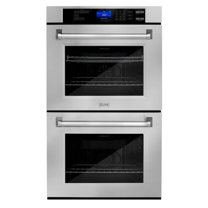 ZLINE Kitchen Package with Refrigeration, 36 in. Stainless Steel Rangetop, 36 in. Range Hood, 30 in. Double Wall Oven and 24 in. Tall Tub Dishwasher (5KPR-RTRH36-AWDDWV)