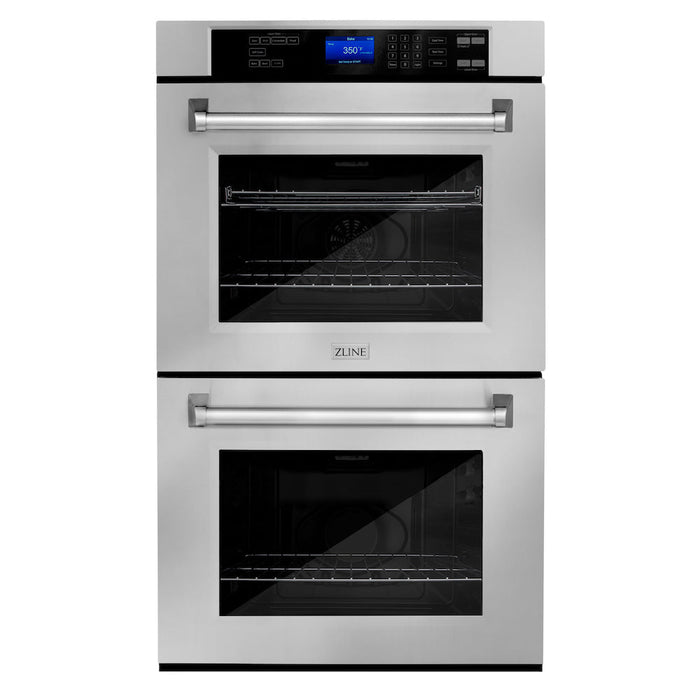 ZLINE Kitchen Package in Stainless Steel with 36 in. Refrigerator, 30 in. Gas Rangetop, 30 in. Range Hood and 30 in. Double Wall Oven (4KPR-RTRH30-AWD)