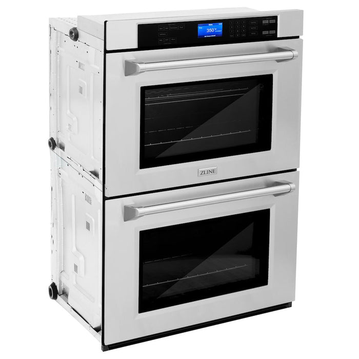 ZLINE Kitchen Package with 36 in. Stainless Steel Rangetop and 30 in. Double Wall Oven (2KP-RTAWD36)