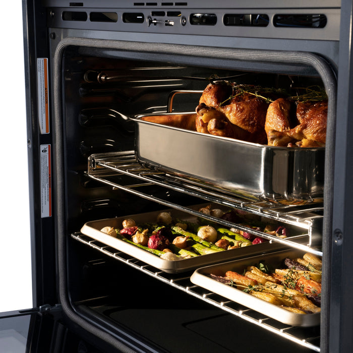 ZLINE 30" Professional Single Wall Oven with Air Fry and Self-Clean in Stainless Steel with White Matte Door, WAS-WM-30