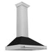 ZLINE 36 in. Convertible Fingerprint Resistant DuraSnow® Stainless Steel Range Hood with Colored Shell Options and Stainless Steel Handle (KB4SNX-36) DuraSnow Stainless Steel with Black Matte Shell