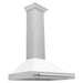 ZLINE 36 in. Convertible Fingerprint Resistant DuraSnow® Stainless Steel Range Hood with Colored Shell Options and Stainless Steel Handle (KB4SNX-36) DuraSnow Stainless Steel with White Matte Shell