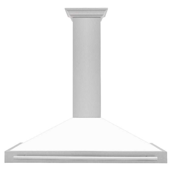 ZLINE 48 in. Convertible Fingerprint Resistant DuraSnow® Stainless Steel Range Hood with Colored Shell Options and Stainless Steel Handle (KB4SNX-48)