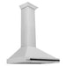 ZLINE 36 in. Autograph Edition Convertible Fingerprint Resistant DuraSnow® Stainless Steel Range Hood with Accent Handle (KB4SNZ-36) DuraSnow Stainless Steel with Matte Black Accents