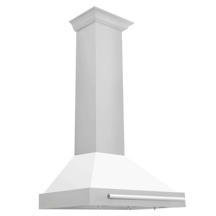 ZLINE 30 in. Stainless Steel Range Hood with Stainless Steel Handle and Colored Shell Options (KB4STX-30) Stainless Steel with White Matte Shell