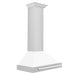 ZLINE Convertible Stainless Steel Range Hood with White Matte Shell and Stainless Steel Handle (KB4STX-WM) 30 Inch side.