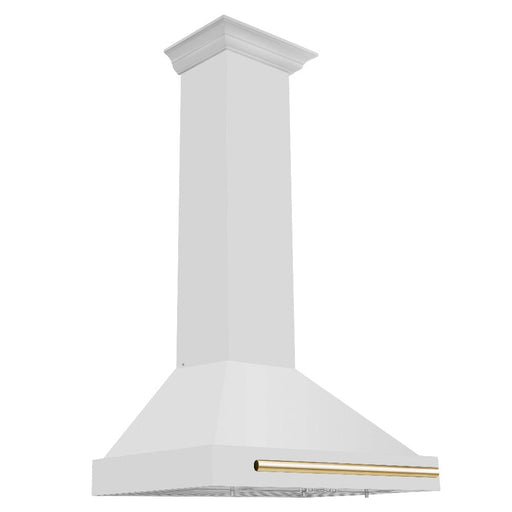 ZLINE Autograph Edition 30 in. Stainless Steel Range Hood with Stainless Steel Shell and Accents (KB4STZ-30) Stainless Steel with Polished Gold Accents