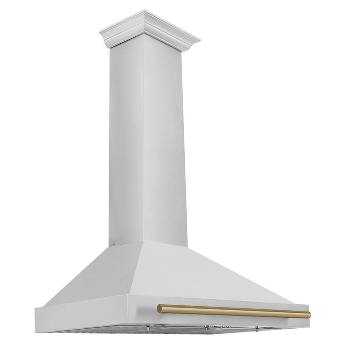 ZLINE Autograph Edition Convertible Stainless Steel Range Hood with Stainless Steel Shell and Champagne Bronze Accents (KB4STZ-CB)