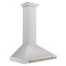 ZLINE Autograph Edition Convertible Stainless Steel Range Hood with Stainless Steel Shell and Champagne Bronze Accents (KB4STZ-CB) Champagne Bronze, side.