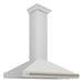 ZLINE Autograph Edition 48 in. Stainless Steel Range Hood with Stainless Steel Shell and Accents (KB4STZ-48) Stainless Steel with Champagne Bronze Accents