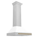 ZLINE Autograph Edition 30 in. Stainless Steel Range Hood with White Matte Shell and Accents (KB4STZ-WM30) Stainless Steel with Champagne Bronze Accents