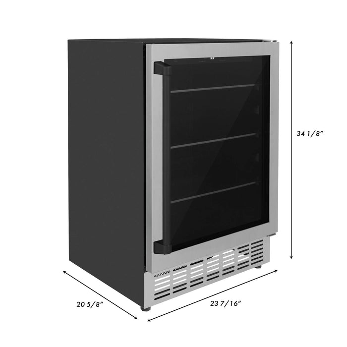 ZLINE Autograph Package - 24" Wine Cooler and 24" Beverage Fridge with Matte Black Accents, 2KP-RBV-RWV-MB