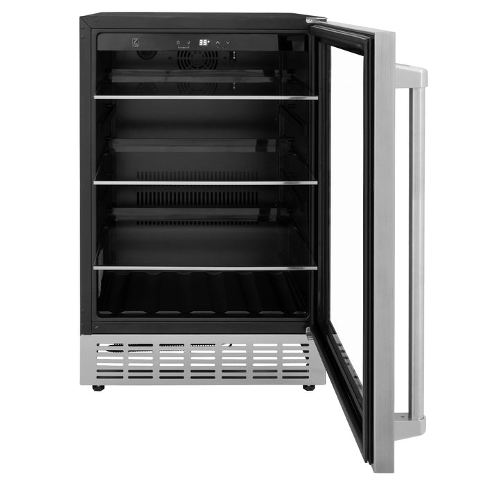 ZLINE Appliance Package - 48" Dual Fuel Range, Range Hood, Refrigerator, Microwave Drawer, Dishwasher and Beverage Fridge, 6KPR-RARH48-MWDWV-RBV