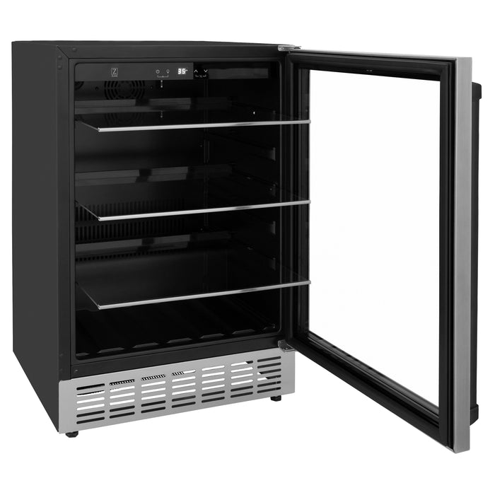 ZLINE Autograph Package - 24" Wine Cooler and 24" Beverage Fridge with Matte Black Accents, 2KP-RBV-RWV-MB