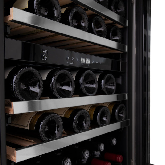 ZLINE 24 in. Monument Dual Zone 44-Bottle Wine Cooler in Stainless Steel (RWV-UD-24)