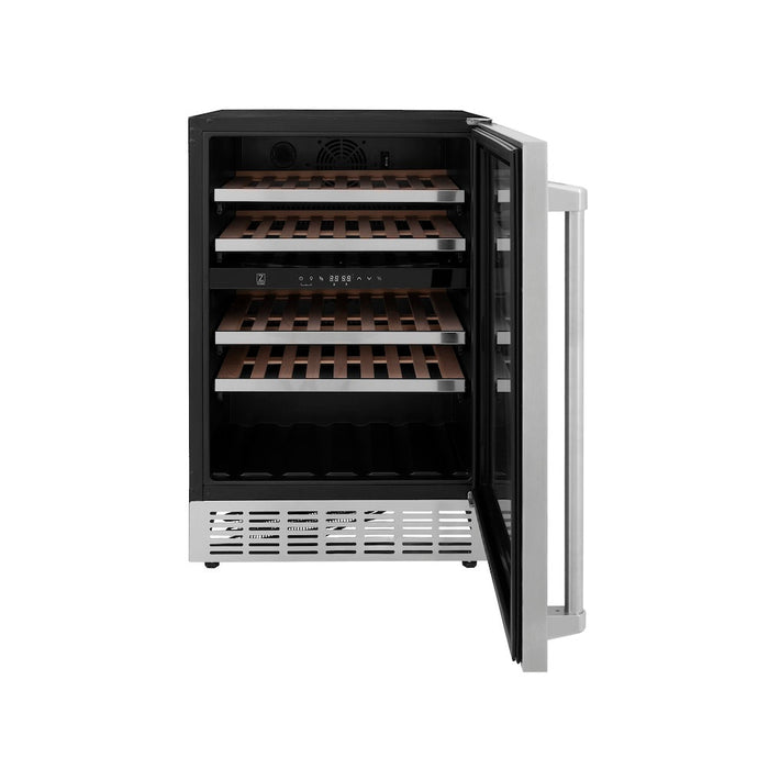 ZLINE 48 in. Kitchen Package with Stainless Steel Dual Fuel Range, Range Hood, Microwave Drawer, Tall Tub Dishwasher and Wine Cooler (5KP-RARH48-MWDWV-RWV)