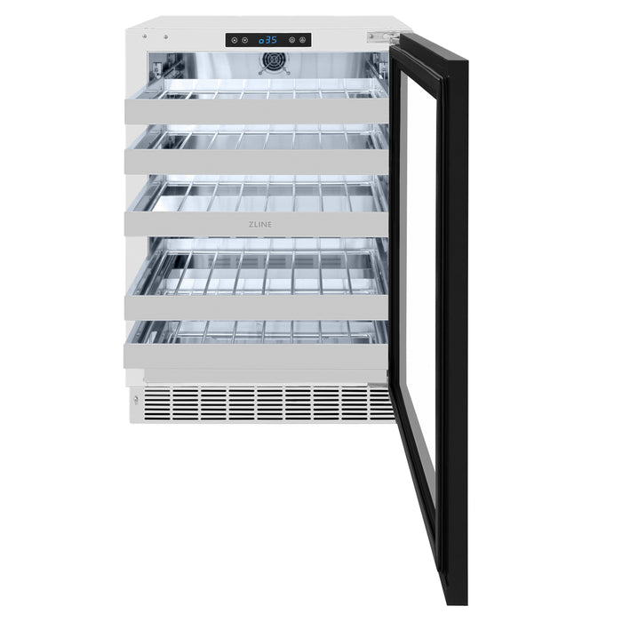 ZLINE 24" Touchstone Dual Zone 44 Bottle Wine Cooler with Panel Ready Glass Door,  RWDPO-24