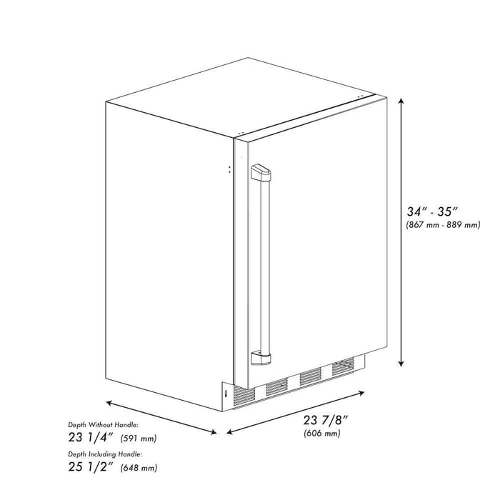 ZLINE 24 in. Touchstone 151 Can Beverage Fridge With Solid Stainless Steel Door (RBSO-ST-24)