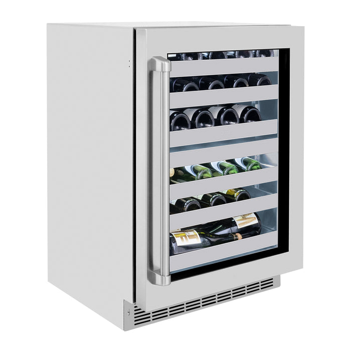 ZLINE 24" Touchstone Dual Zone 44 Bottle Wine Cooler with Stainless Steel Glass Door,  RWDO-GS-24