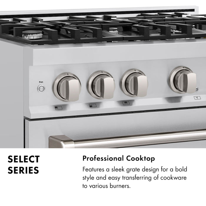 ZLINE 36" 5.2 cu. ft. Select Gas Range with 6 Burners in Stainless Steel, HGR36