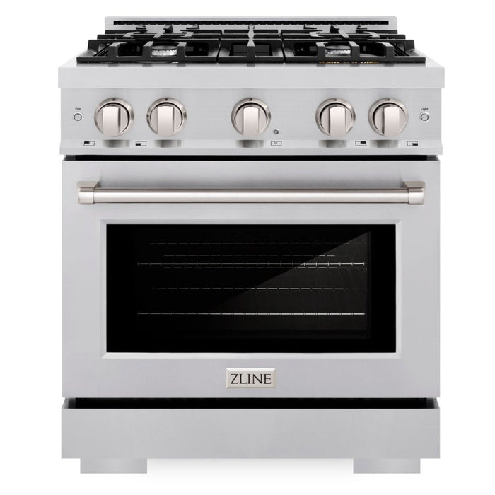 ZLINE 30" 4.2 cu. ft. Select Dual Fuel Range with 4 Burners in Stainless Steel, HDR30