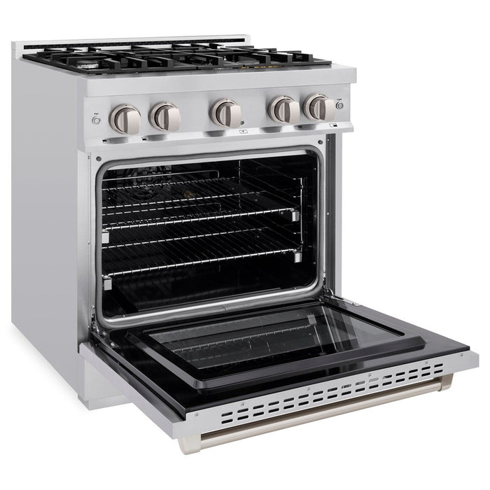 ZLINE 30" 4.2 cu. ft. Select Dual Fuel Range with 4 Burners in Stainless Steel, HDR30