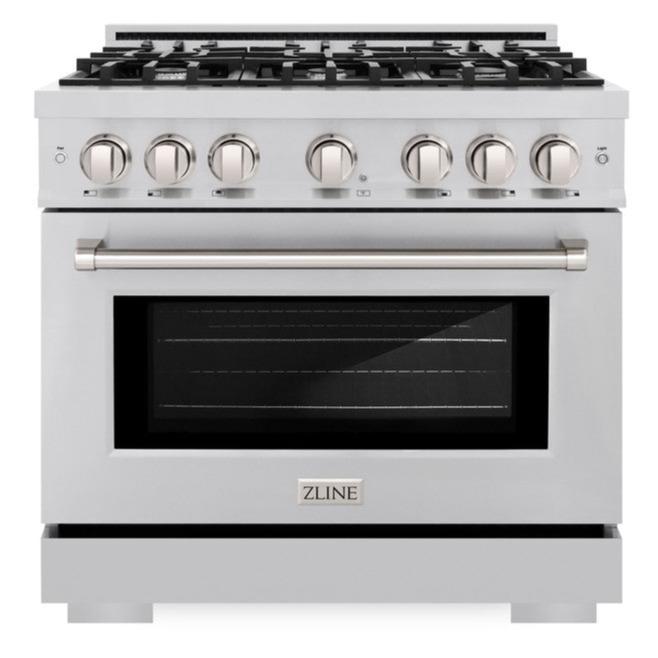 ZLINE 36" 5.2 cu. ft. Select Dual Fuel Range with 6 Burners in Stainless Steel, HDR36