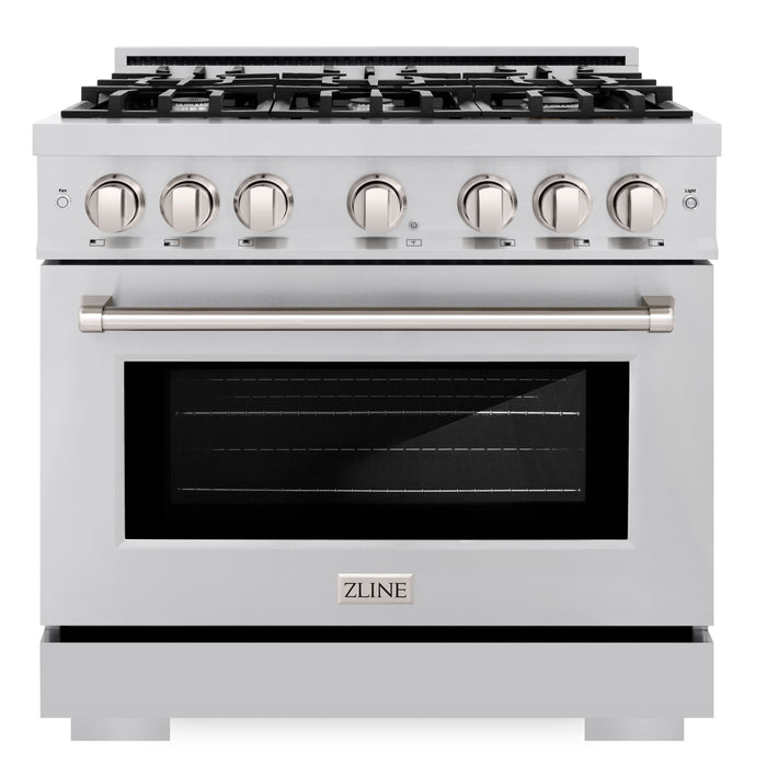 ZLINE 36" 5.2 cu. ft. Select Gas Range with 6 Burners in Stainless Steel, HGR36