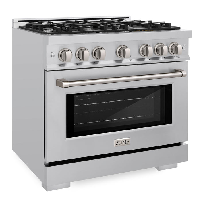 ZLINE 36" 5.2 cu. ft. Select Gas Range with 6 Burners in Stainless Steel, HGR36