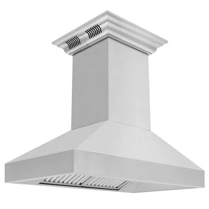 ZLINE Professional Island Mount Range Hood in Stainless Steel with Built-in CrownSound Bluetooth Speakers (597iCRN-BT)