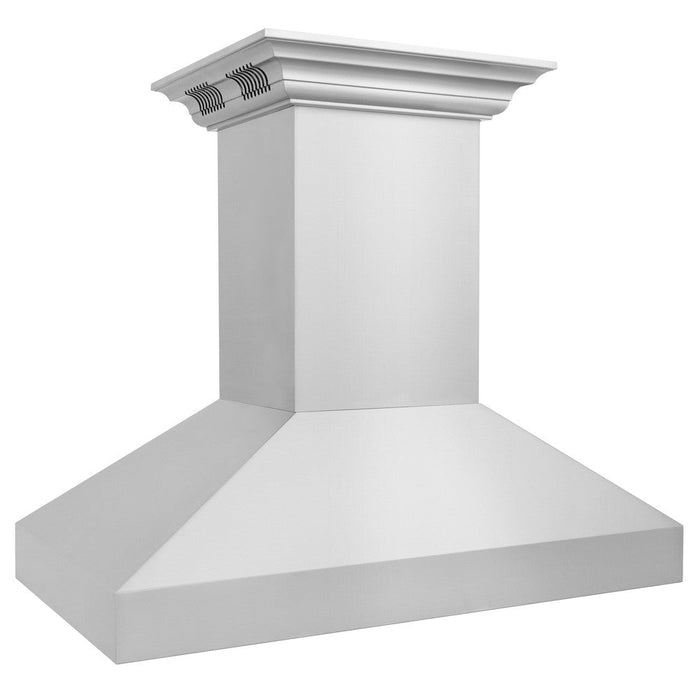 ZLINE Professional Island Mount Range Hood in Stainless Steel with Built-in CrownSound Bluetooth Speakers (597iCRN-BT)