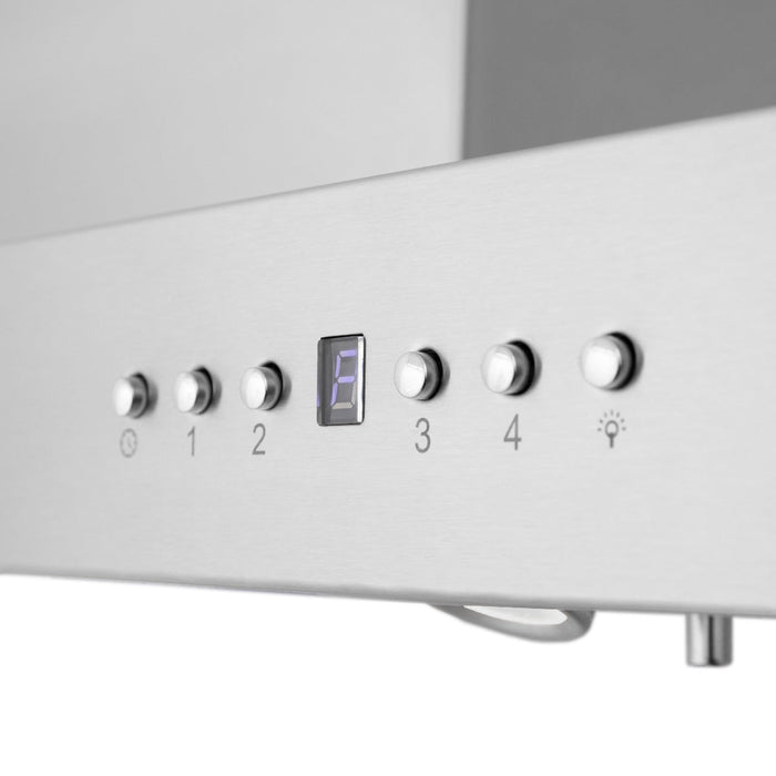 ZLINE 48 in. Island Mount Range Hood in Stainless Steel with Built-in CrownSound‚ Bluetooth Speakers, KE2iCRN-BT-48