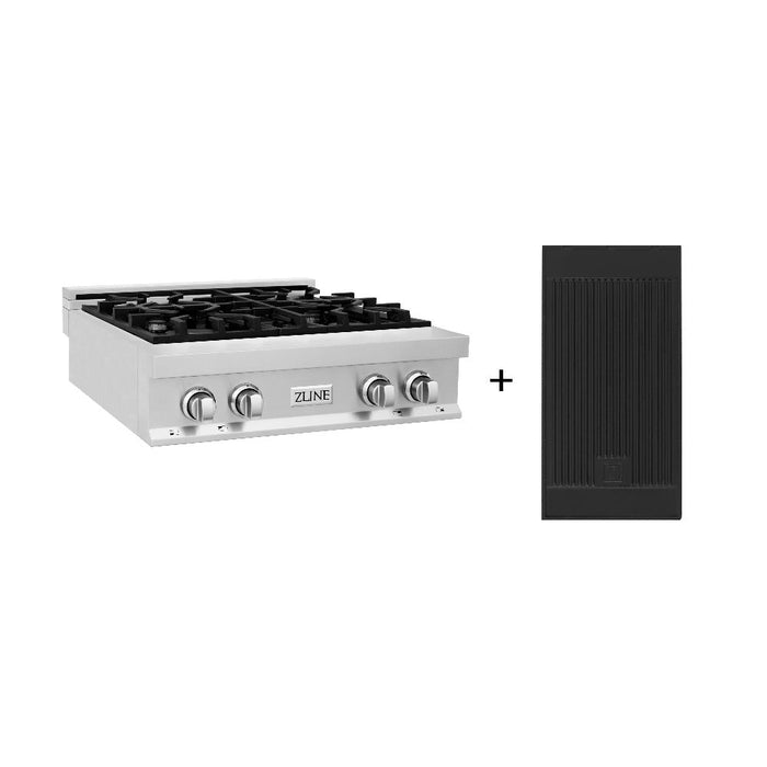 ZLINE 30 in. Porcelain Gas Rangetop with 4 Gas Burners and Griddle (RT-GR-30)