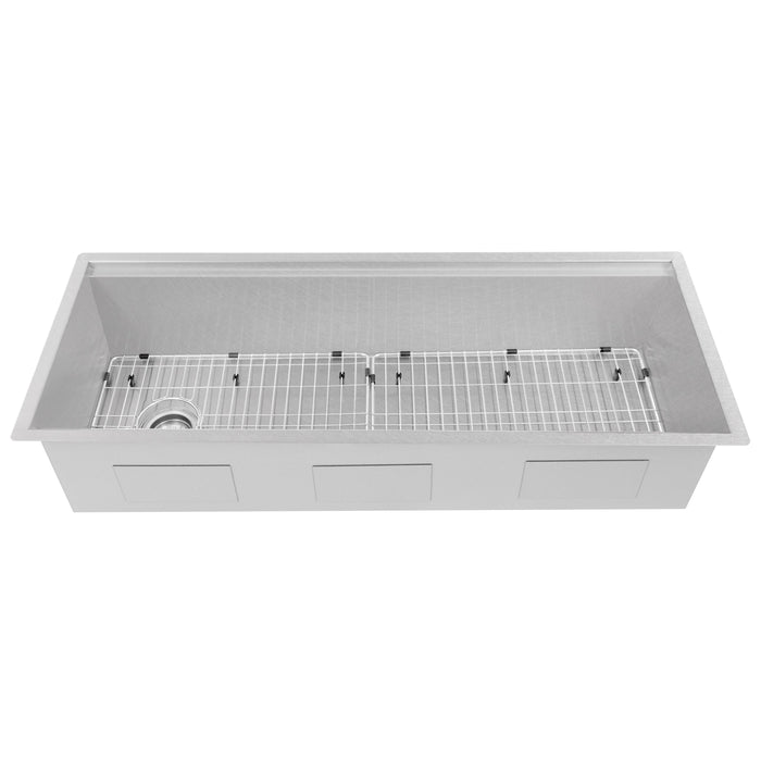 ZLINE 43 in. Garmisch Undermount Single Bowl DuraSnow® Stainless Steel Kitchen Sink with Bottom Grid and Accessories, SLS-43S