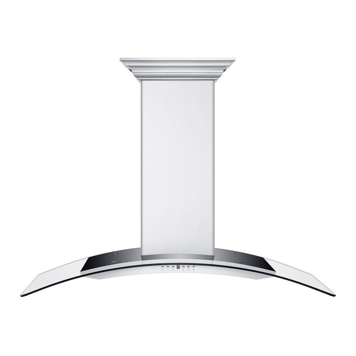 ZLINE Ducted Vent Wall Mount Range Hood in Stainless Steel and Glass with Built-in CrownSound Bluetooth Speakers (KN4CRN-BT)