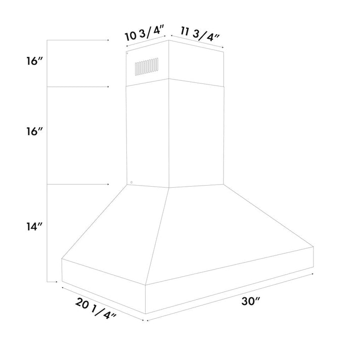 ZLINE Professional Convertible Vent Wall Mount Range Hood in Stainless Steel with Crown Molding (597CRN)