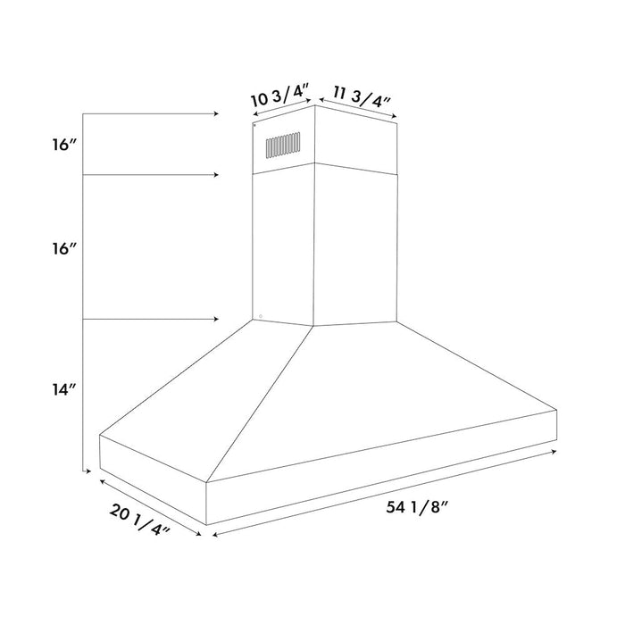 ZLINE Professional Convertible Vent Wall Mount Range Hood in Stainless Steel with Crown Molding (597CRN)