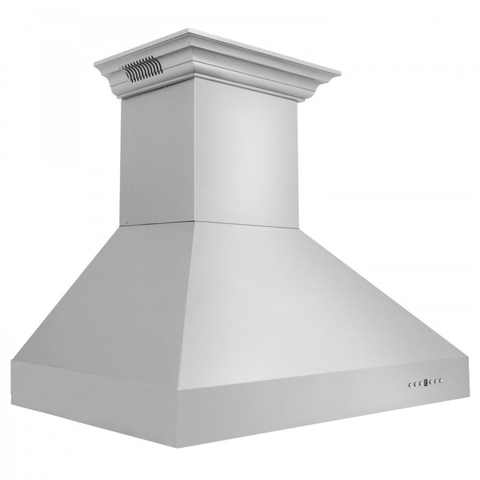 ZLINE 60 in. Stainless Steel Wall Range Hood with Built-in CrownSound® Bluetooth Speakers, 667CRN-BT-60