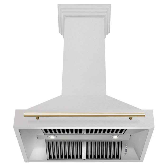 ZLINE Autograph Edition 36 in. Stainless Steel Range Hood with White Matte Shell and Handle (8654STZ-WM36)