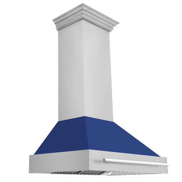 ZLINE 36 in. Stainless Steel Range Hood with Stainless Steel Handle (8654STX-36) Blue Matte