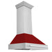 ZLINE 36 in. Stainless Steel Range Hood with Stainless Steel Handle (8654STX-36) Red Gloss