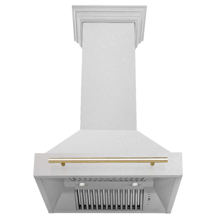 ZLINE Autograph Edition 30 in. Fingerprint Resistant Stainless Steel Range Hood with Fingerprint Resistant Stainless Steel Shell and Handle (8654SNZ-30)