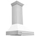 ZLINE 36 in. Stainless Steel Range Hood with Stainless Steel Handle (8654STX-36) White Matte