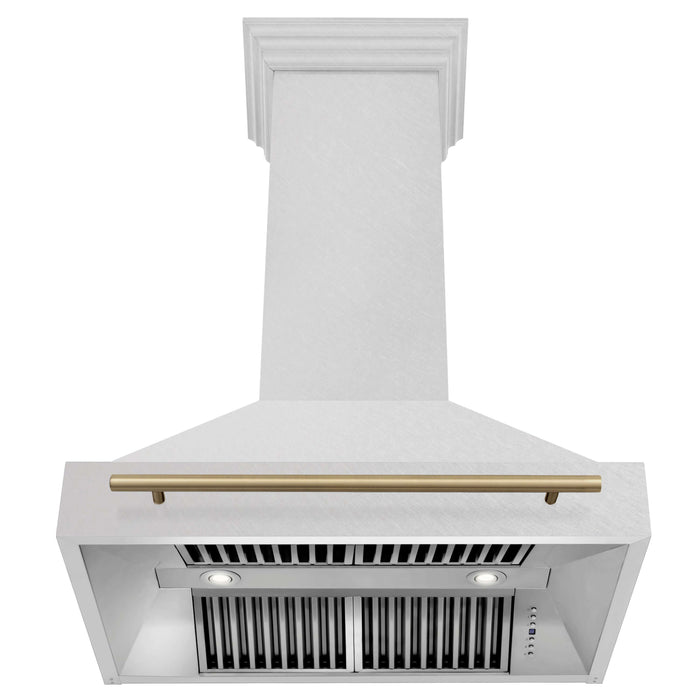 ZLINE Autograph Edition 36 in. Fingerprint Resistant Stainless Steel Range Hood with Accent Handle (8654SNZ-36)