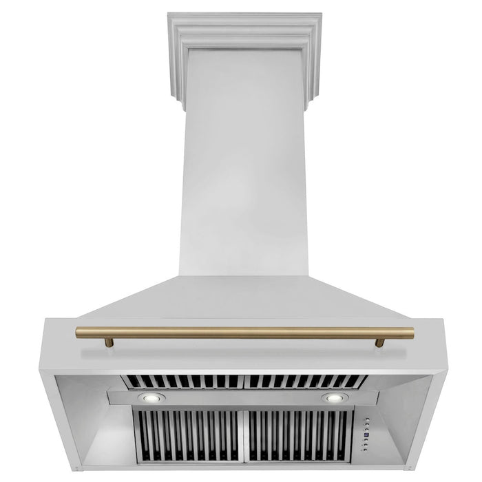 ZLINE Autograph Edition 36 in. Stainless Steel Range Hood with Stainless Steel Shell and Accent Handle (8654STZ-36)