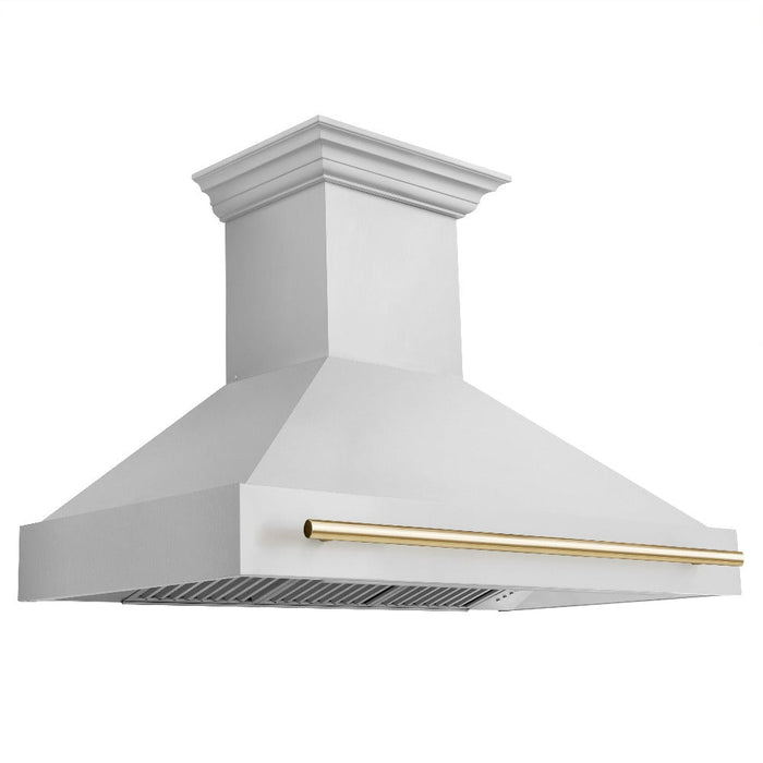 ZLINE Autograph Edition 48 in. Kitchen Package with Stainless Steel Dual Fuel Range, Range Hood and Dishwasher with Polished Gold Accents (3AKP-RARHDWM48-G)