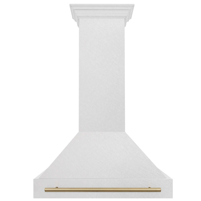 ZLINE Autograph Edition 36 in. Stainless Steel Range Hood with White Matte Shell and Handle (8654STZ-WM36)