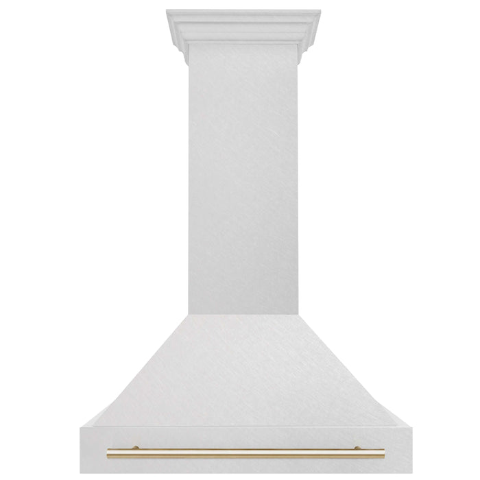 ZLINE Autograph Edition 36 in. Stainless Steel Range Hood with White Matte Shell and Handle (8654STZ-WM36)