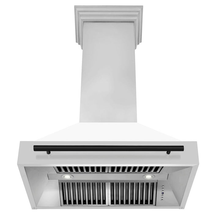 ZLINE Autograph Edition 36 in. Stainless Steel Range Hood with White Matte Shell and Handle (8654STZ-WM36)