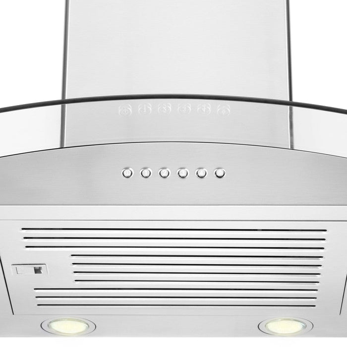 ZLINE Alpine Series Ducted Wall Mount Range Hood in Stainless Steel and Glass (ALP70WL)